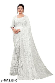 Ami White Rasal Saree 03