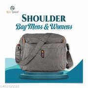 REAL MAKER  Stylish Small Cotton Sling Cross  Travel Office Business Messenger One Side Shoulder Bag For Men Women [GRAY]