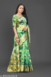 NEW FANCY ORGANZA SAREE  MULTY COLOUR SAREE