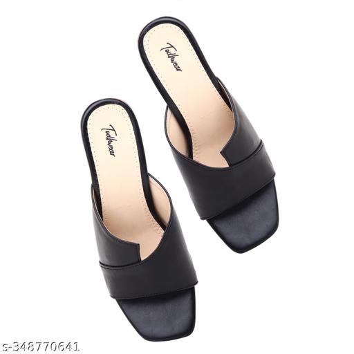 Heeled Sandals Square Toe Sandals Slip On Fashion Wedding Chunky Block Mule Heels for Women