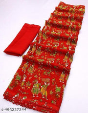 Georgette Printed Saree (Lace Border)