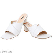 Heeled Sandals Square Toe Sandals Slip On Fashion Wedding Chunky Block Mule Heels for Women