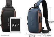 USB SHOULDER BAG WAIST USB MULTICOLOURED SLING SHOULDER BAG WITH USB PORT ADVANCE BUSINESS BAG