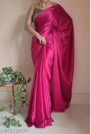 Plain Bollywood Satin, Silk Blend Saree