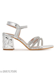 IKAGI Women's Fashion Sandals | Faux Leather Comfortable and Stylish Heel | For Wedding Occasion| For Women & Girls