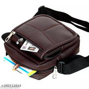 JATTIK PU Synthetic Leather Casual Formal Dailyuse Trendy Shoulder Daytrip Side Crossbody Office Slingbag For Men and women