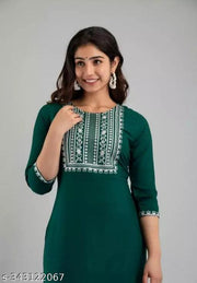 Rayon embroidery kurtis
