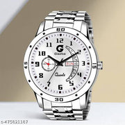 Day & Date Function Watch With Stainless Steel Chain Analog Watch - For Men