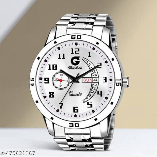 Day & Date Function Watch With Stainless Steel Chain Analog Watch - For Men