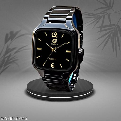 Stylish Black Square Chain Analog Watch for Mens & Boys