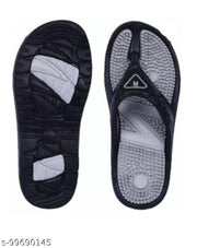 Black Colorblocked Thong Flip-flops For Men