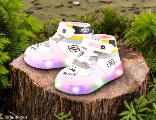 Trenszio  Kids  Led Shoes, Casual Led Velcro Shoes, Light weight Shoes, Outdoor Indoor Shoes, Casual Shoes for Little Tiny Kid Baby Boy Girl Shoes T101GlowPink