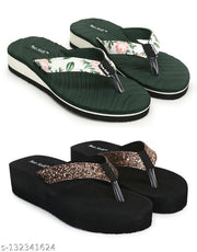 TWO SOFT Comfortable & Stylish Extra Soft Slippers/ Flip Flop for Women & Girls Combo of 2