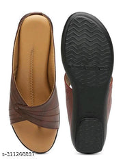 SGR Latest Comfortable Unique Casual Sandal Slippers For Girls & Women| Brown Comfortable Flat Sandals Women