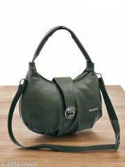 Women's Vegan Leather Style in  Handbags Shoulder Hobo Bag Ladies Purse Dark Green