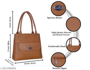 Aljazeera Elegant Smooth Texture Spacious Daily Use Handbag with Front Pocket and Comfortable Handles