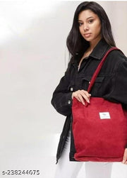 MOMISY Women Corduroy Tote Bag with Handle and Strap Belt Girls Shoulder Handbag Shopping Bag Travel for Daily Use Mother Work Beach and Grocery