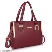 GRAADA Latest Trendy Branded Maroon Handbag Synthetic Leather Women's Satchel Bag | Ladies Purse Handbag | Women bags