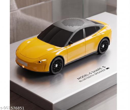 Tesla Mini Car Shape Bluetooth Speaker Wireless Portable Soundbox with HD Bass, FM Radio, AUX, TF Card, USB & LED Lights