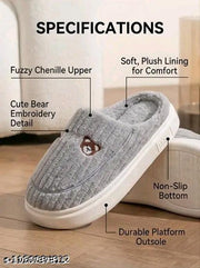 Women's Home Flip-Flops & Slippers Summer Indoor Bath Couple Bathroom Non-slip Unisex Sandals and Slippers Cute Teddy Flip Flops || Daily wear || Casual Wear ||