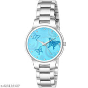 Medboo Sky Blue BFS Dial Metal Silver Belt Girls watch