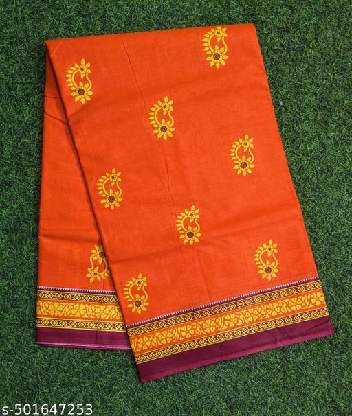 Pure Cotton Printed Nauvari Saree