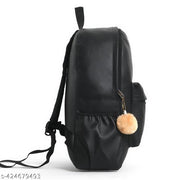 SARA Trendy Teen Patti girl Black backpack for women
