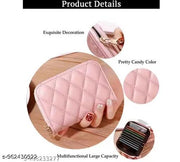 Women's Card Protective Case/Card Holder 9 Slots Card Holder Small Coin Purse(Pink)