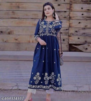 Chikankari _03 embroidery anarkali beautiful designer kurti for womens and girls