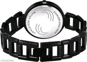 New Ethnic Solid Black Designer Metal Belt Analog Watches for Women