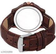 King Bracelt and Luxury Black lather Designer Watch Combo King Bracelet Designer Lather Strap Stylish Sport Look Boys watch for men Analog Watch - For Men"