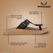 Bersache Extra Soft Classic Casual Chappal with  Regular wear with Ultra Soft & Flexibility Technology Sandals for Men's  (Gold)