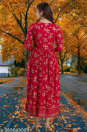 Letest Women Rayon printed Anarkali Kurti