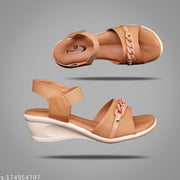 Casual Heels & Sandals : Sandals for woman : Ladies Heel Sandals : Attractive Solid Heels Sandals Woman