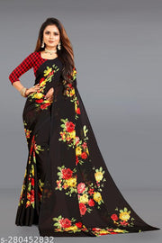 PARTH CREATION Daily Wear Bollywood Style Printed Saree For Women with Unstitch Blouse Piece