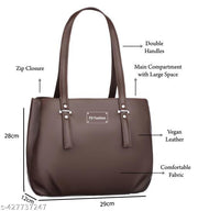 Brown Artificial Vegan leather Office & daily use hand bags,  women handbag, Women bags, Ladies bag, ladies purse