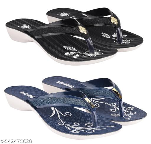 Astel Multicolor Combo of Women's Slippers and Flipflop - Pack of 2