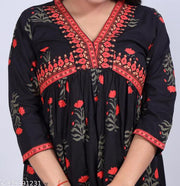 New Trendy Stylish Beautiful Rose Printed Anarkali Kurti for Women's Ethnic Wear Festive Fancy Wear Party Wear Middi Gown
