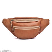K London Real Leather Men Women Waist Bag Fanny Bag Travel Pouch Passport Holder (1240_tan)