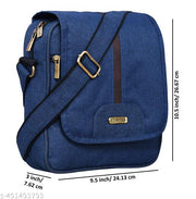 LOREM Blue Stylish Linen Textured Cross Body Sling Bag For Men SL06