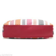 Simple Hand Bag For ladies For Office Daily Use, Multicolor Print