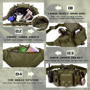 Waist Bag Pack Hip Belt Bumbag for Outdoor (olive green)-AZ2