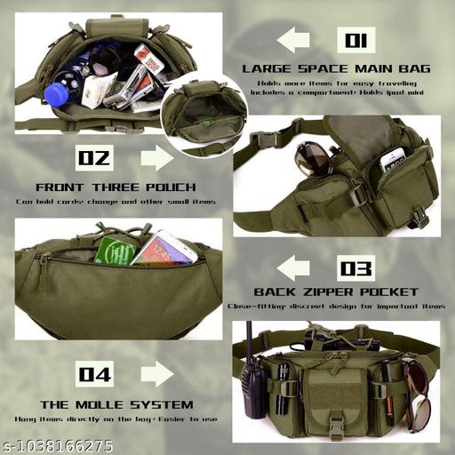 Waist Bag Pack Hip Belt Bumbag for Outdoor (olive green)-AZ2