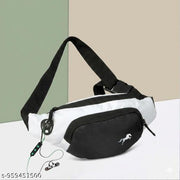 Unisex Sports Fanny Pack with Earphone | Lightweight Dual-Tone Waist Bag for Running, Gym & Travel | Multi-Pocket Crossbody Sling Bag
