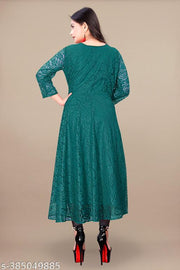 Flared Net Gown And Kurtis For Girl