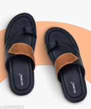 CALIBREL Men Black Slippers | Slipper for men | Sandals for Men| Casual Sandals | Stylish, Comfortable & Durable | Men's Flip-Flops | Trendy men's footwear | Chappal for men | for Daily & Occasion