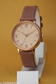 Premium Quality Solid Dial Designer Attractive Leather Belt Analog Watch for Women And Girls