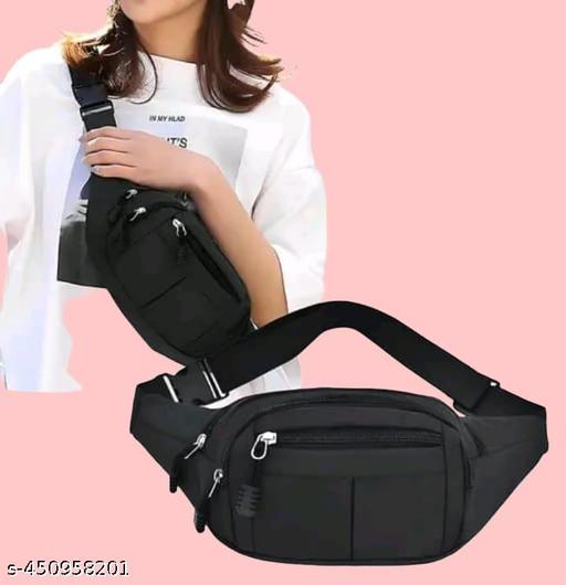 zubex 's Black Waist Bag || Men's Casual Waist Bag || Stylo Men's Waist Bags || Unisex Waist Bag