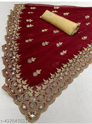CUTWORK MIRROR SAREE