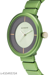 mate design formal look steel Belt  green colour casual look analog watch for womens and womens (Pack of 1)